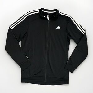 adidas Essentials 3-Stripes Tricot Track Jacket - Black/White - Zip - Large Tall